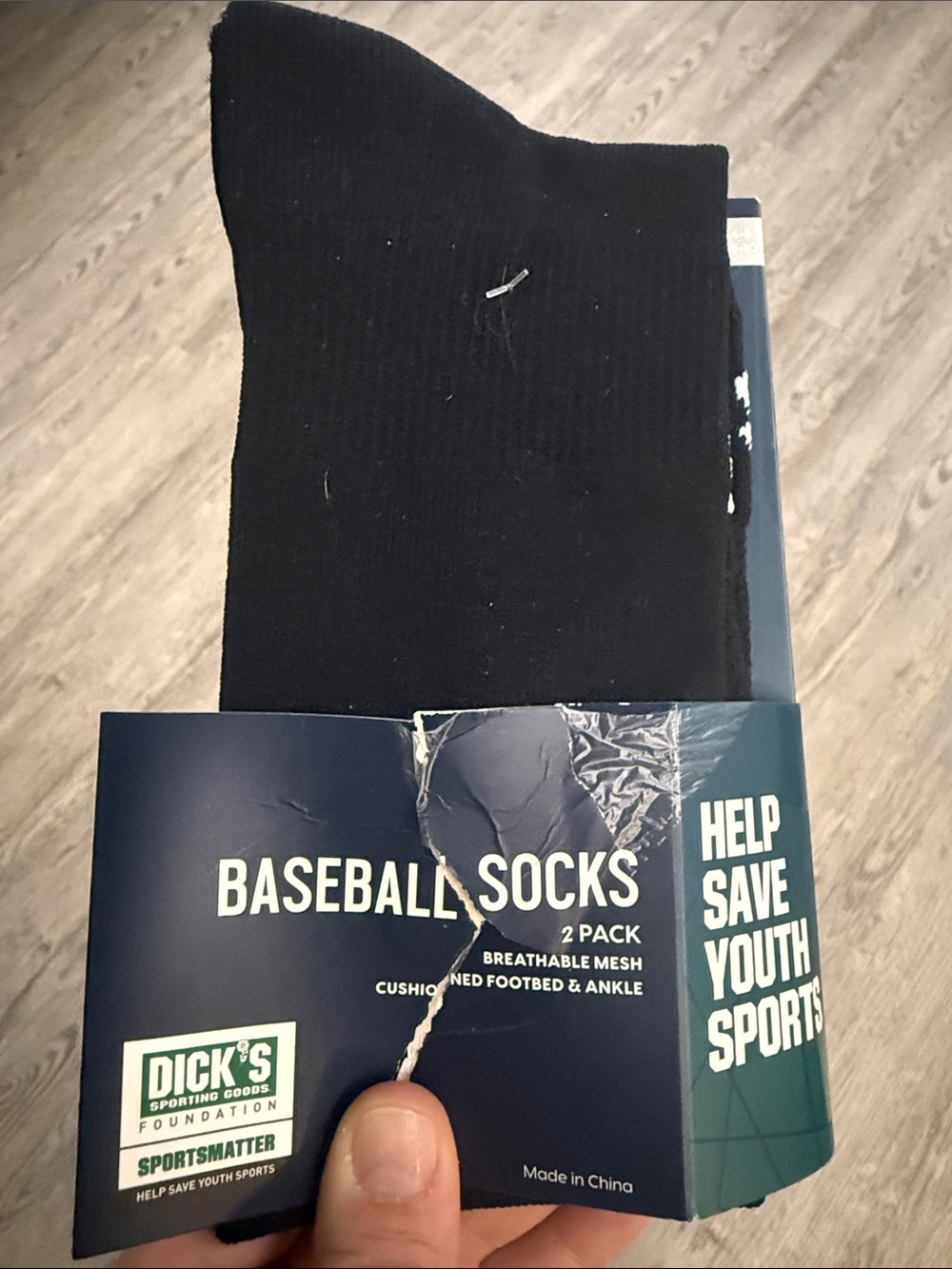 Black Baseball Socks - 1 Pair